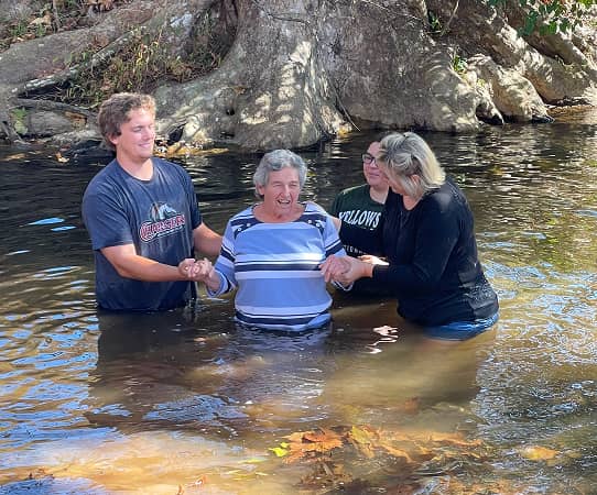 A baptism at Prospect Church of Gatchelville, PA