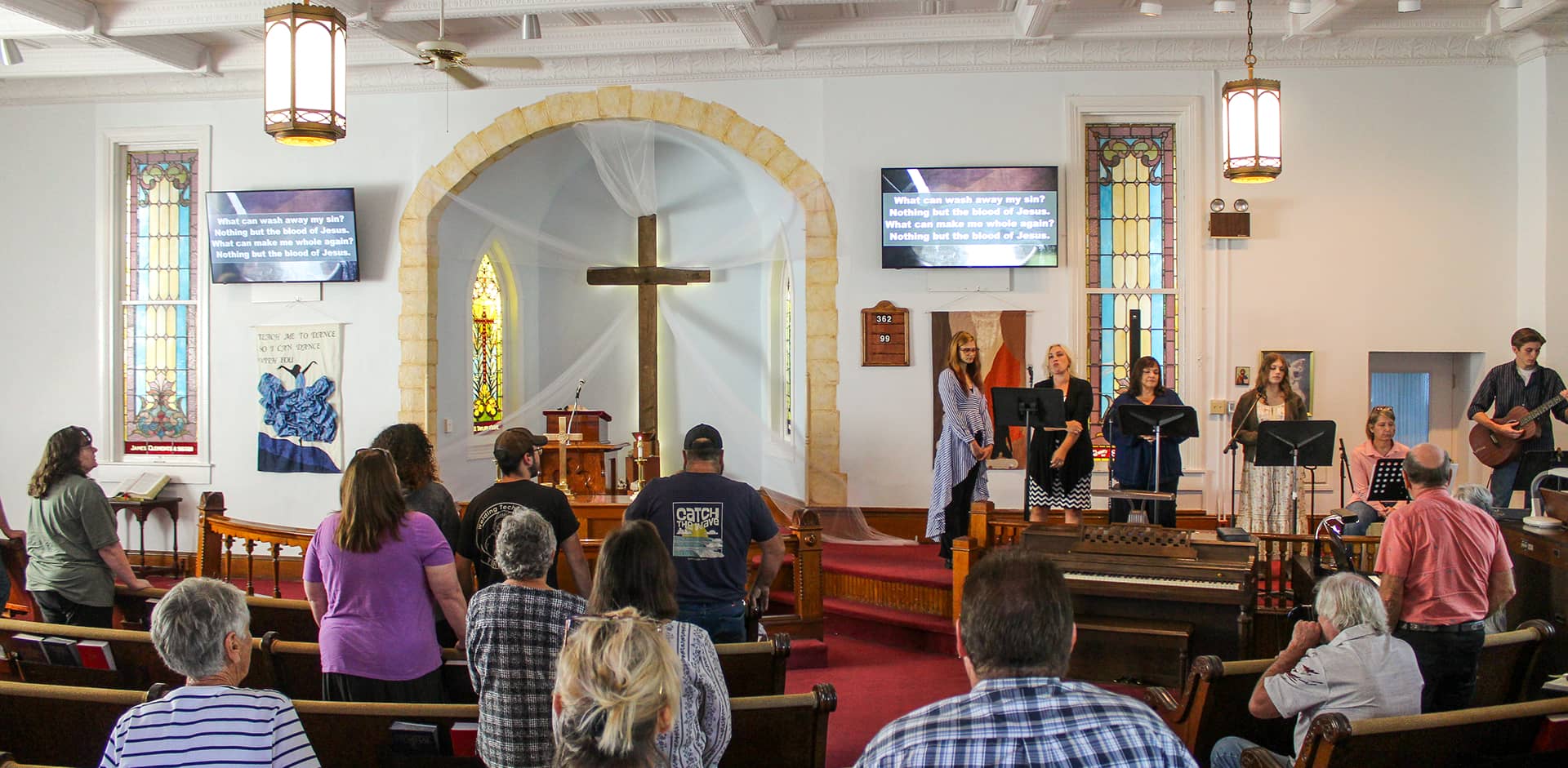 A Sunday service at Prospect Church of Gatchelville, PA